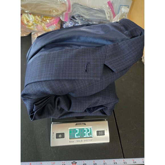 Oak Hill Perfect Fit Blue Plaid Sports Coat Size 56L Long Jacket Blazer Preppy - Picture 12 of 12